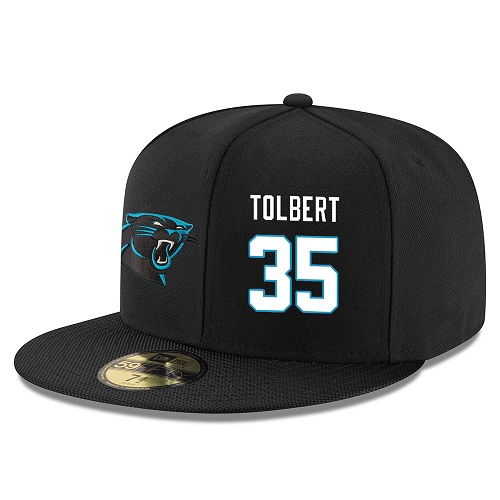 NFL Carolina Panthers #35 Mike Tolbert Stitched Snapback Adjustable Player Hat - Black/White